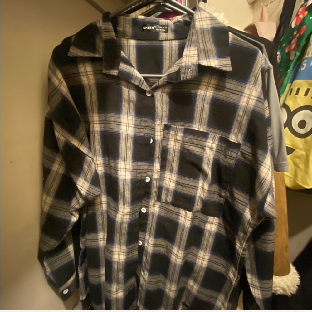 Womens Black Plaid Shirt